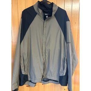 FootJoy DryJoys Mens XXL Golf Jacket Olive Green Black Full Zip Windbreaker Rain